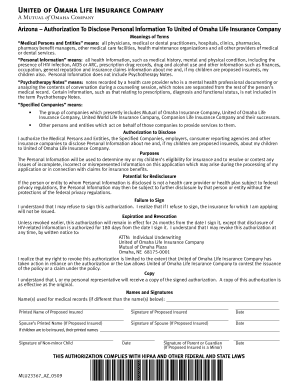 Arizona Authorization To Disclose Personal Information