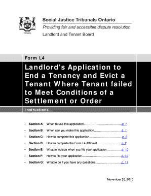Landlord's Application to End Tenancy and Evict Tenant
