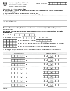 Convention de paiement pour régler