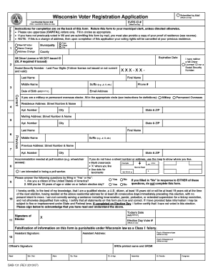 Wisconsin Voter Registration Application
