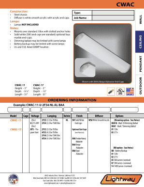 CWAC Outdoor Pendant Light Order Form