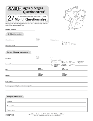 Ages & Stages Questionnaires 27 Month Form