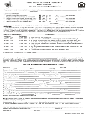 North Dakota Rental Application