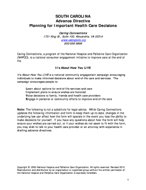 South Carolina Advance Directive