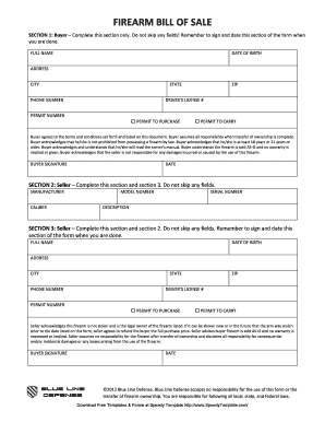 Firearm Bill of Sale