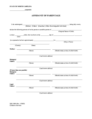 Affidavit of Parentage