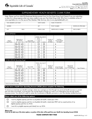 Supplementary Health Benefits Claim Form