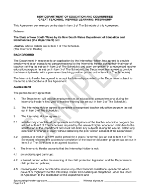 NSW Internship Agreement