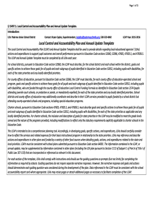 Local Control and Accountability Plan Template
