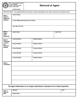 Texas Property Agent Removal Form
