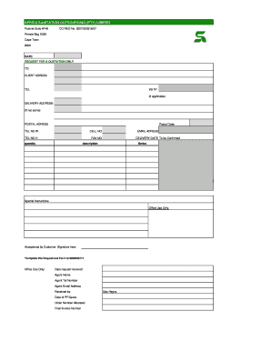 Request for Quotation Form