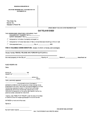 California Quitclaim Deed
