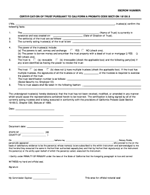 California Certification of Trust