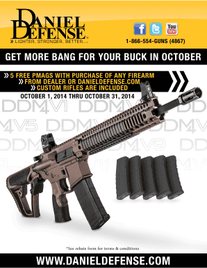 Daniel Defense October Incentive Redemption Form