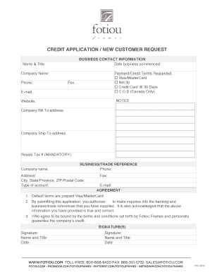 Credit Application Form