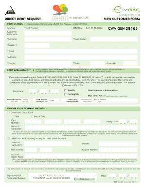 Direct Debit Request Form