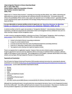 Using Immigration Physicals to Enhance Operating Margin