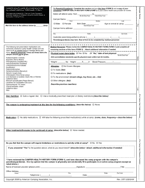 Camper Health-Care Recommendations Form