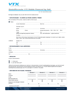 Bestellformular VTX Mobile