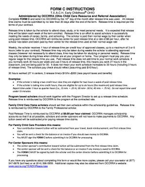T.E.A.C.H. Early Childhood Ohio Release Time Reimbursement Claim