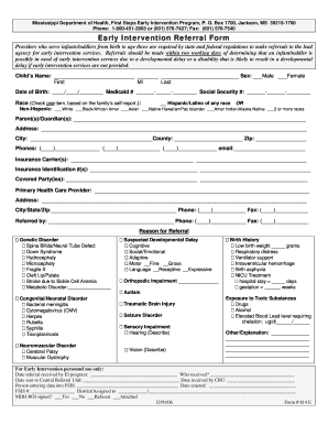 Mississippi Early Intervention Referral Form
