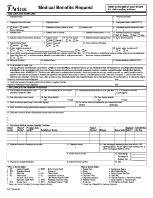 Aetna Medical Benefits Claim Form
