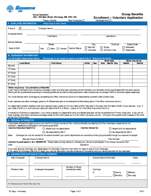 Voluntary Group Benefits Enrollment Form