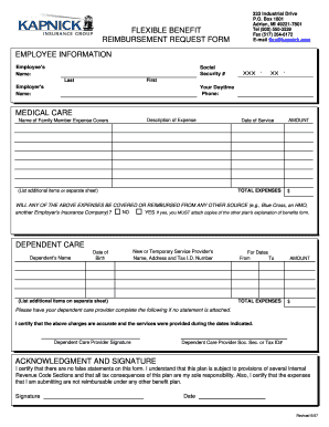 Flexible Benefit Reimbursement Request Form