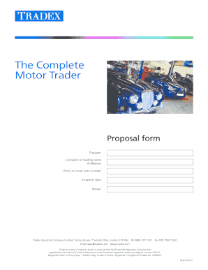 Motor Trader Proposal Form