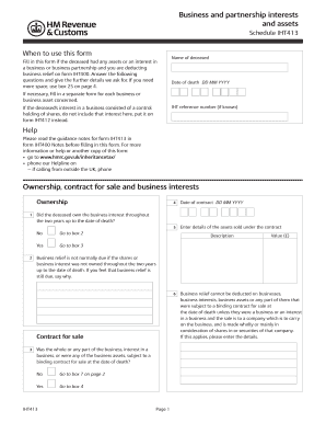 UK Inheritance Tax Form IHT413