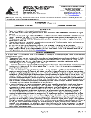Indiana Voluntary Pre-Tax Contribution Form