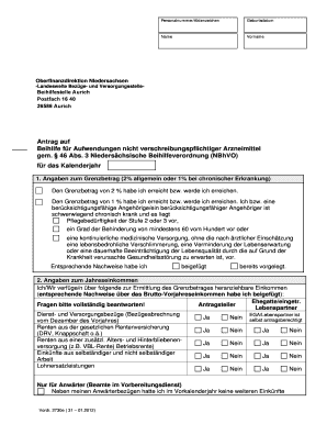Antrag auf Beihilfe für Aufwendungen nicht verschreibungspflichtiger Arzneimittel