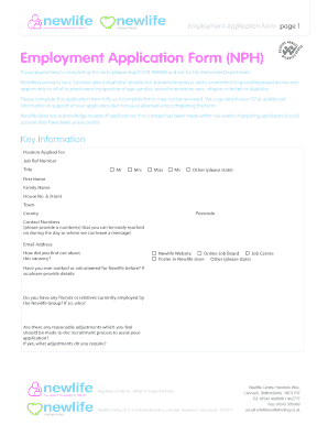 Employment Application Form (NPH)