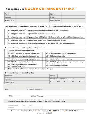 Application for Refrigeration Technician Certificate