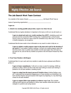Job Search Work Team Contract