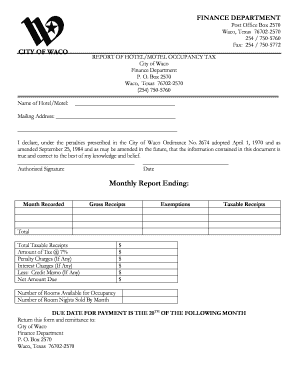 form tax city hotel waco pdffiller