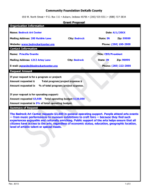 Sample Operating Support Grant Proposal Grant Report - cfdekalb