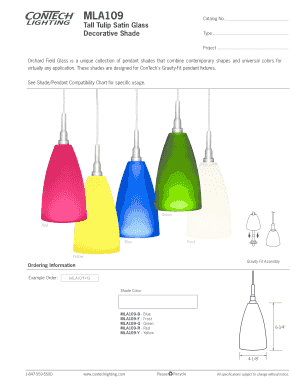 Tall Tulip Satin Glass Shade Order Form