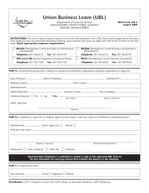 Union Business Leave Request Form