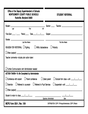 Montgomery County Student Referral Form