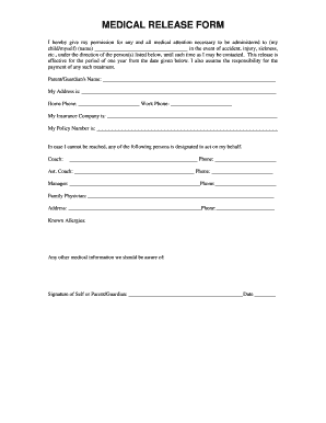 Medical Release Form