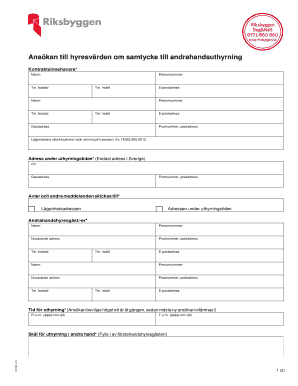 Application for Landlord Consent to Sublease