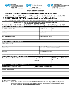 Corrected Bill Submission Form