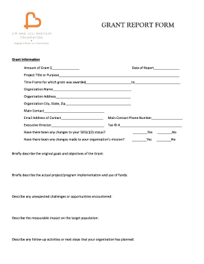 Grant Report Form