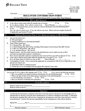 IRA Rollover Contribution Form