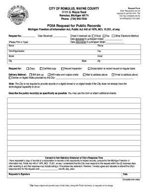 Michigan FOIA Request Form