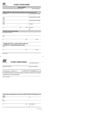 California Vehicle Ownership Statement