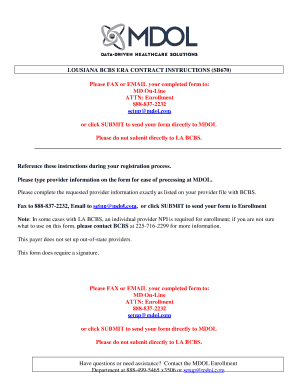 Louisiana BCBS ERA Enrollment Form