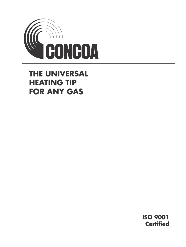 Fillable Online THE UNIVERSAL HEATING TIP FOR ANY GAS Concoa Fax