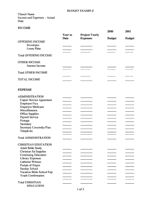 Church Budget Template